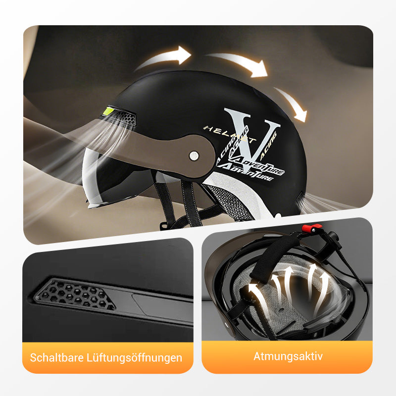 🛡️Atmungsaktiver, leichter und stoßfester Motorradhelm🏍️50 % Rabatt💥💥💥