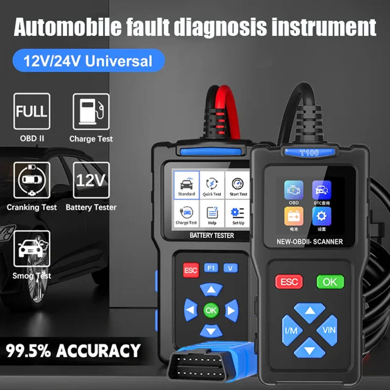 🔋 50% RABATT! ✨ BT100 Autobatterietester - 12V Lasttester mit LCD-Display & Druckfunktion für Fahrzeugdiagnose 🚗⚡