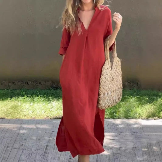 🔥Big Sale 50% OFF🔥Elegant V-Neck Slit Dress