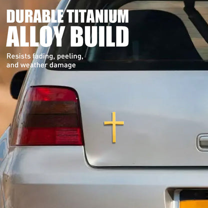 🚗✝️ Metallischer 3D-Kreuz-Aufkleber zur Selbstklebung für Kratzer am Auto