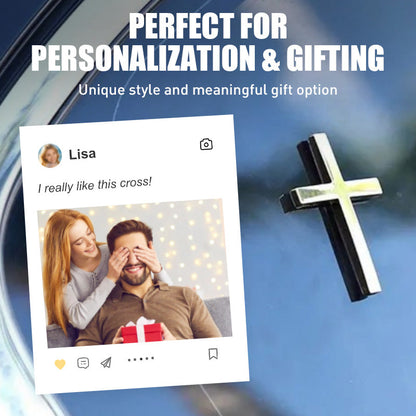 🚗✝️ Metallischer 3D-Kreuz-Aufkleber zur Selbstklebung für Kratzer am Auto