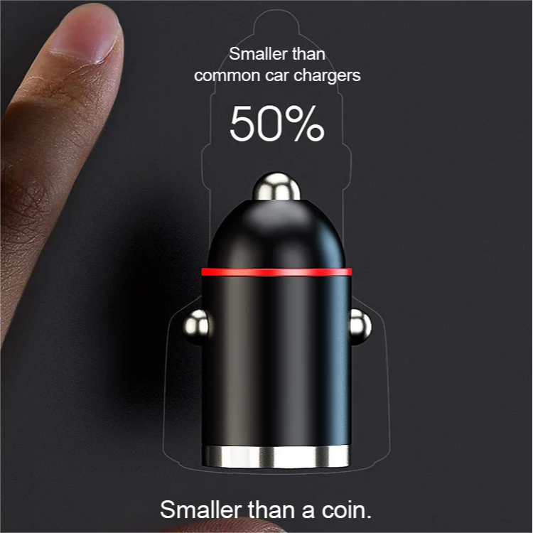 Kompaktes Schnellladegerät mit 2 Anschlüssen für das Auto