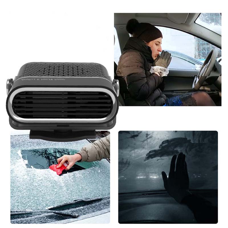 🔥 49% RABATT JETZT! ✨ 2-in-1 Tragbare Autheizung - 360° Drehung & Doppelspannung (12V/24V) für Schnelles Entfrosten und Heizen 🚗❄️