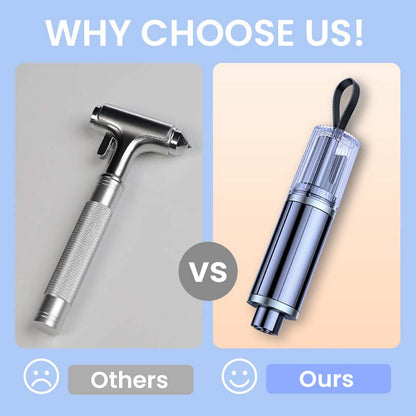 🛡️🛡️Ihre Sicherheitsgarantie🔓🔓Notfall-Autofenster-Brecher mit Sicherheitsgurt-Schneider