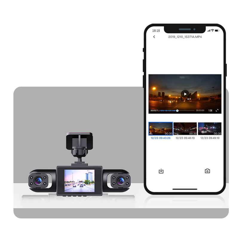 Auto-Dashcam mit 4 Kameras und 360°-Rundumsicht